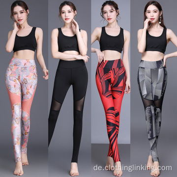 Mesh Yoga Leggings mit Fußriemen